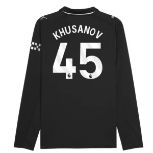 Manchester City Koszulka Piłkarska 2025-26 Khusanov #45 Wyjazdowa Męska Długi Rękaw