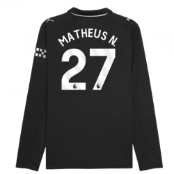 Manchester City Koszulka Piłkarska 2025-26 Matheus N. #27 Wyjazdowa Męska Długi Rękaw
