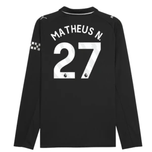 Manchester City Koszulka Piłkarska 2025-26 Matheus N. #27 Wyjazdowa Męska Długi Rękaw