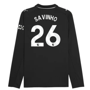 Manchester City Koszulka Piłkarska 2025-26 Savinho #26 Wyjazdowa Męska Długi Rękaw