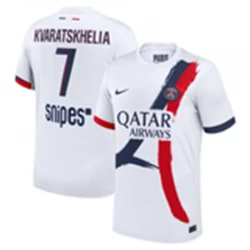 Paris Saint-Germain PSG Koszulka Piłkarska 2024-25 Khvicha Kvaratskhelia #7 Wyjazdowa Męska