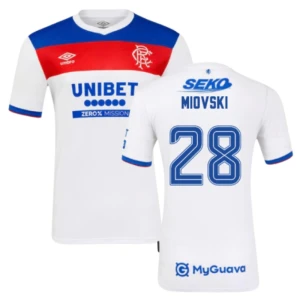 Rangers FC Koszulka Piłkarska 2025-26 Miovski #28 Wyjazdowa Męska