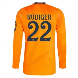 Real Madryt Koszulka Piłkarska 2024-25 HP Antonio Rudiger #22 Wyjazdowa Męska Długi Rękaw