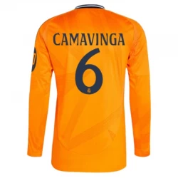 Real Madryt Koszulka Piłkarska 2024-25 HP Eduardo Camavinga #6 Wyjazdowa Męska Długi Rękaw