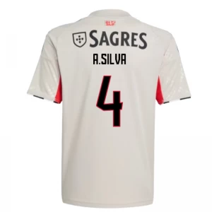 SL Benfica Koszulka Piłkarska 2025-26 A. Silva #4 Wyjazdowa Męska