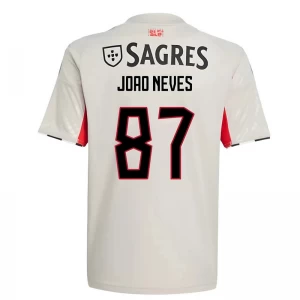 SL Benfica Koszulka Piłkarska 2025-26 Joao Neves #87 Wyjazdowa Męska
