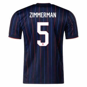 USA Koszulka Piłkarska 2025 Zimmerman #5 Wyjazdowa Męska