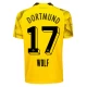 Wolf #17 Koszulki Piłkarskie BVB Borussia Dortmund 2023-24 Alternatywna Męska